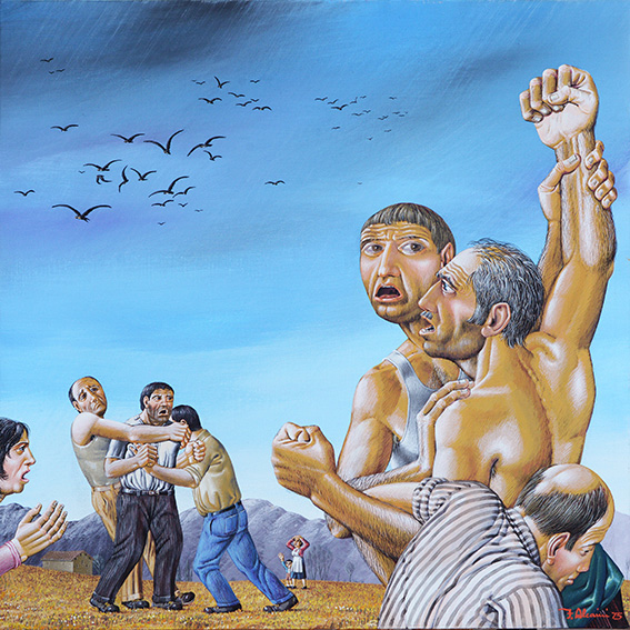 La bega (tempera su tela, 1975) La bega (tempera su tela, 1975)