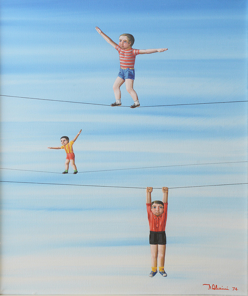 Bambini in pericolo (tempera su tela, 1974) Bambini in pericolo (tempera su tela, 1974)